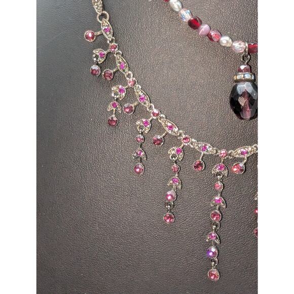 Mixed Lot of Crystal Rhinestone Bead 2 Necklaces 2 Bracelets & Dangle Earrings - Picture 8 of 10